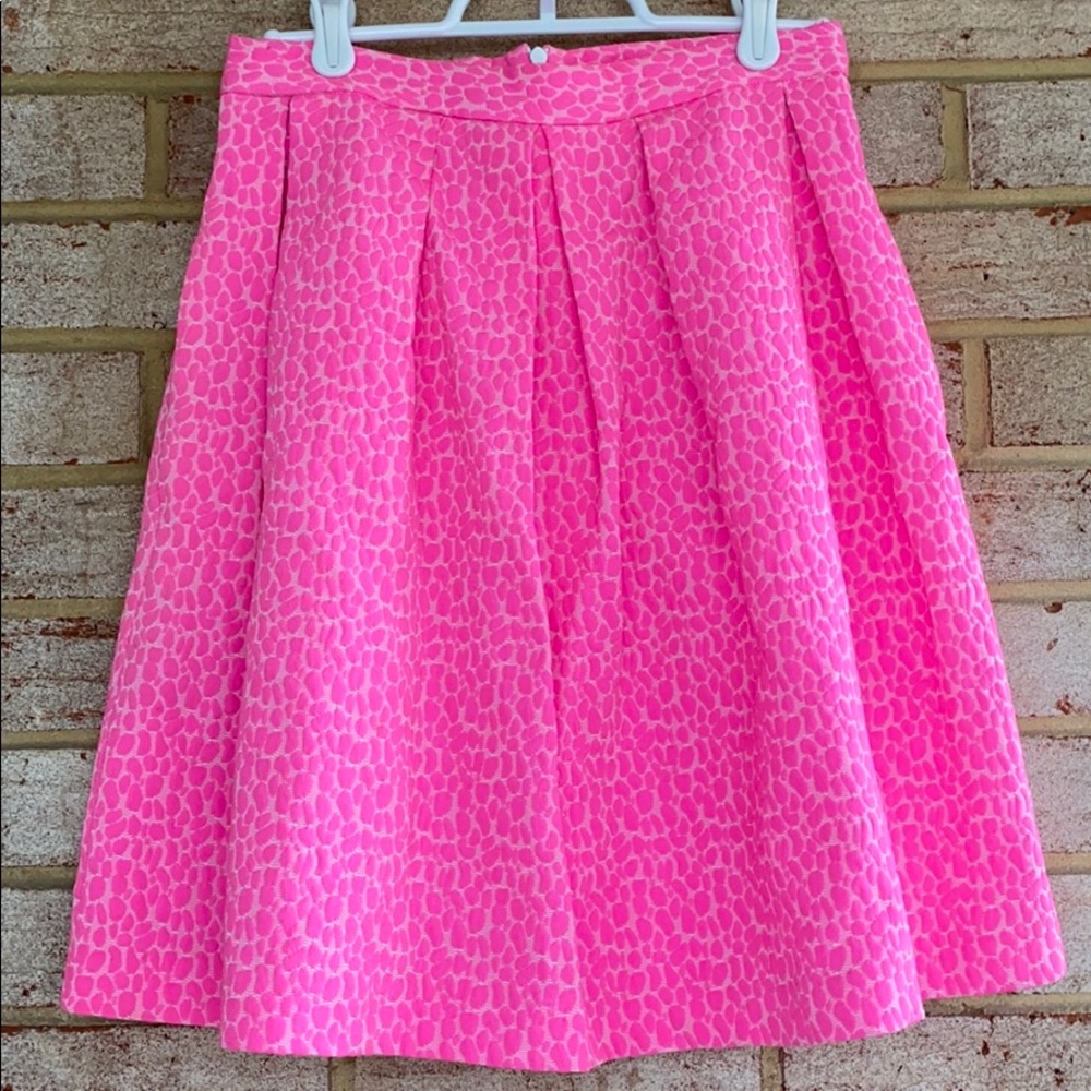 Hutch Anthropologie Hot Pink Jacquard Skirt Sz 2